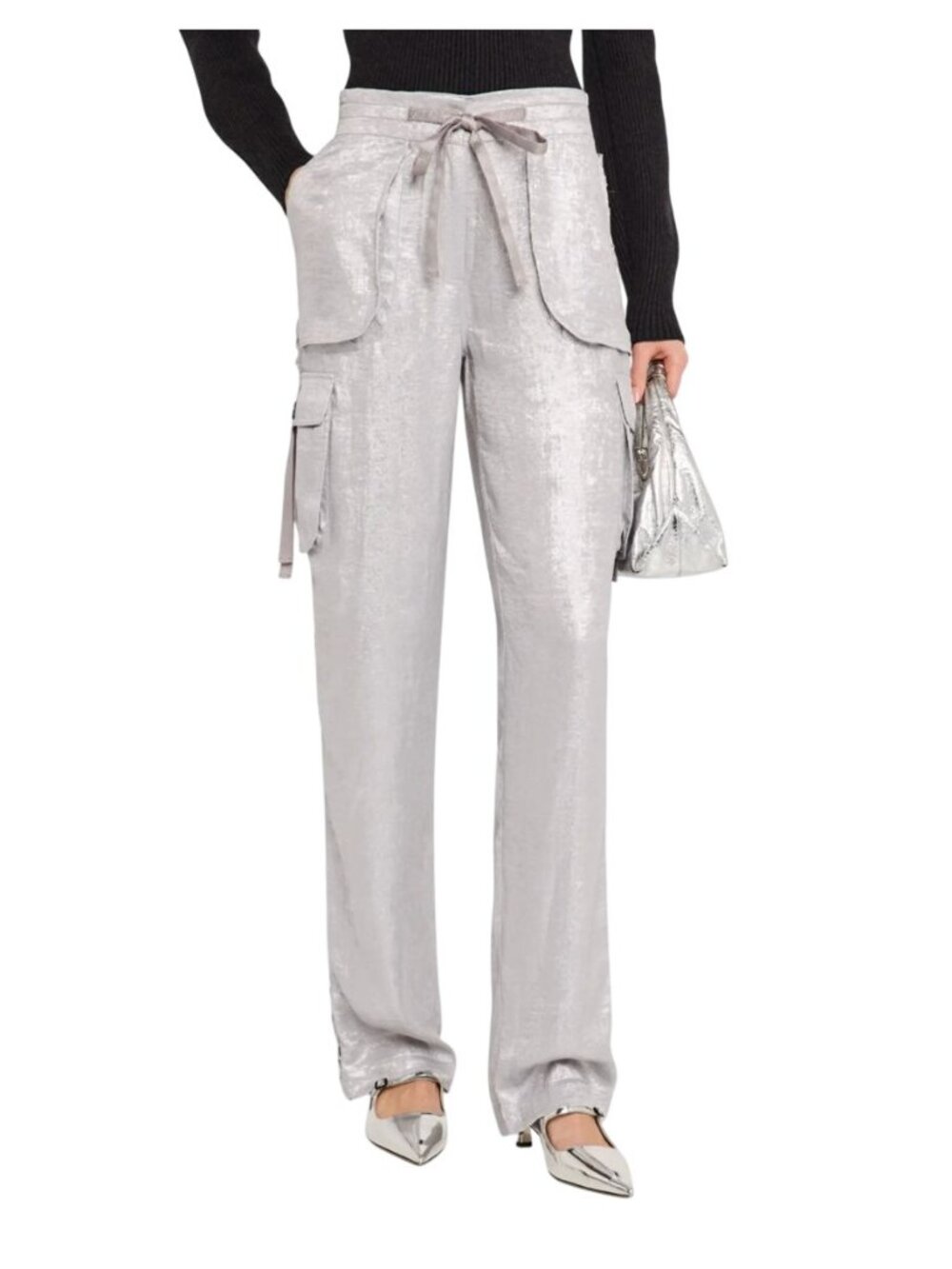 Le Superbe Santa Cruz Cargo Pants in Silver NWT - Size 4